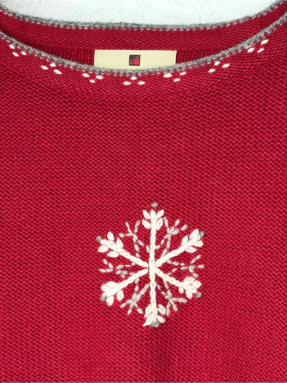 Woolrich Ruby Cotton Knit Lambswool Heavy Sweater Snowflake Women’s Size XL